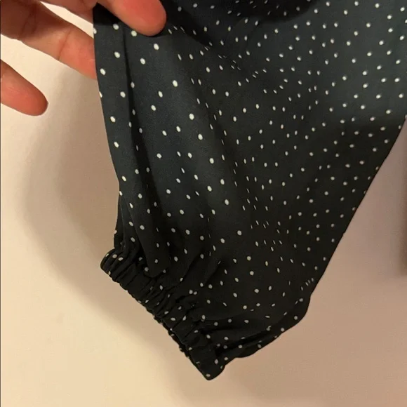 LOFT Black and White Dotted Blouse - Picture 5 of 7